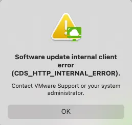 Omnissa Horizon Client | Software Update Internal Client Error (CDS_HTTP_INTERNAL_ERROR)